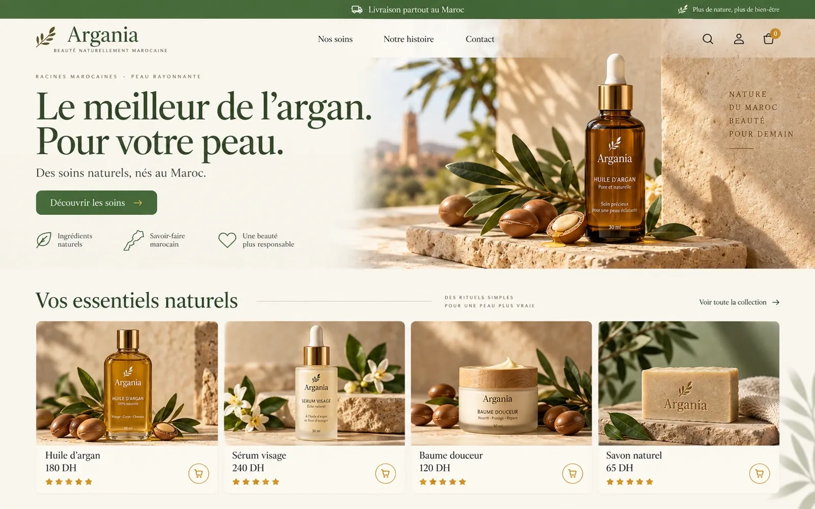 Cosmétiques naturels à l’argan